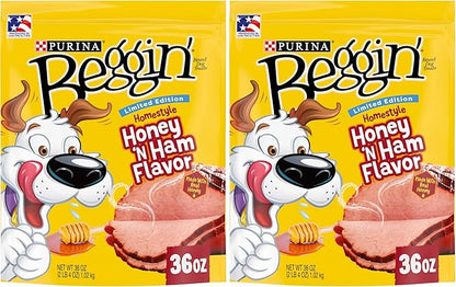 Purina Beggin'’ Limited Edition Adult Dog Treats,Homestyle! Honey N’ Ham Flavor - 36 oz. Pouch,(Pack of 2)