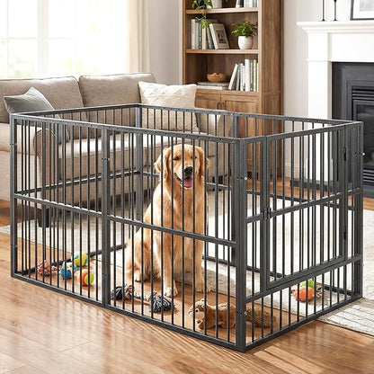 Dog Playpen - 32" Height Dog Pen, Heavy Duty Puppy Pen with Door, Safe & Sturdy, Easy Assemble for Indoor/Outdoor Pet Playpen