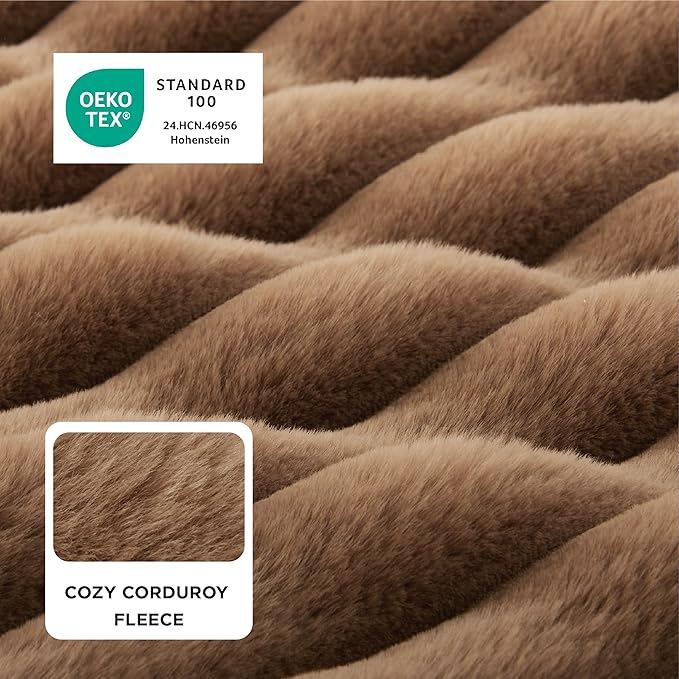 Bedsure ComfyFleece™ Orthopedic Dog Beds for Extra Large Dogs, Waterproof Memory Foam XL Pet Bed with Sides, Non-Slip and Egg-Crate Foam Big Dog Couch Sofa with Washable Corduroy Cover, Brown