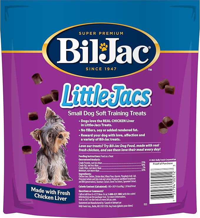 Bil-Jac Little-Jacs Small Dog Training Treats, Soft Chicken Liver Recipe, 16 oz