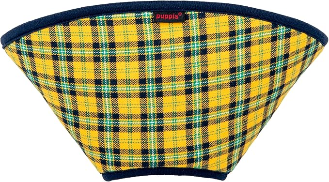 Puppia Charlie Cone Collar for Dogs After Surgery Fashionable Comfortable Pet Recovery Collar Elizabethan Dog Collar, Yellow, Medium