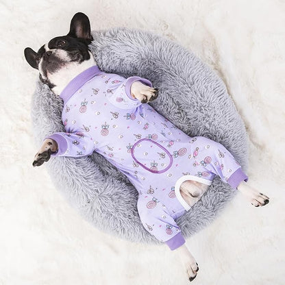 Dog Surgery Recovery Suit, Dog Onesie for Surgery Female Male Dogs, Dogs Pajamas Long Sleeve, Small Dogs Onesie, Abdominal Wound Bandages Surgical Suit, Cat Recovery Suit for Shedding Skin Disease