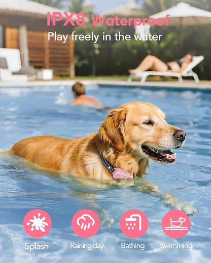 Jugbow Dog Shock Collar - 4200FT Dog Training Collar with Remote, IPX7 Waterproof Electric Collar with 4 Training Modes, Security Lock, Rechargeable e-Collar for Dogs 10-120lbs(Pink)