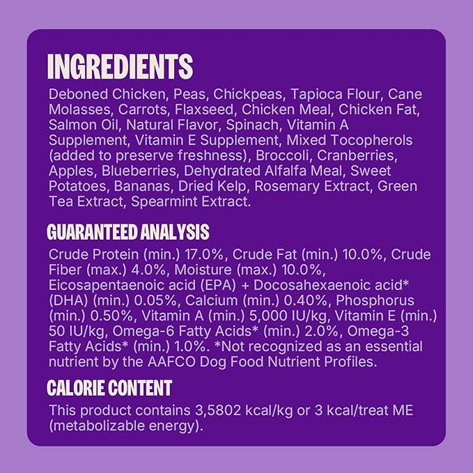 Wellness Puppy Treats, Natural, Training Treat, Grain Free, Crunchy Chicken & Carrot (6 Ounce Bag)