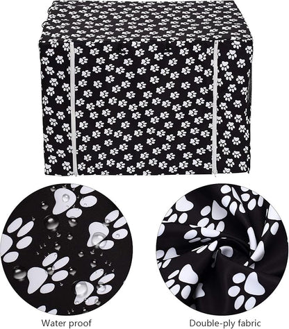 Pethiy Dog Crate Cover Durable Polyester Pet Kennel Cover Universal Fit for Wire Dog Crate - Fits Most 42 inch Dog Crates - Cover only-Black-42