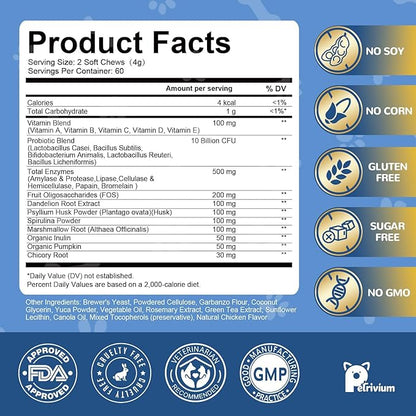 Dogs Allergy & Itch Relief Chews, Dog Probiotics for Skin & Immune Support Helps Relieve Itchy Skin & Ear, Dog Allergy Supplement for Paw Licking, Itching Skin Relief with Colostrum, Fish Oil (Brown)