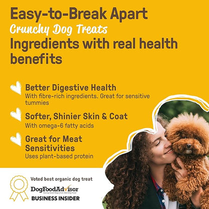 CookiePal Dog Treats, Crunchy Peanut Butter Puppy Training Treats, Human Grade USDA Organic, Natural Dog Biscuits, 10oz (Pk of 3)