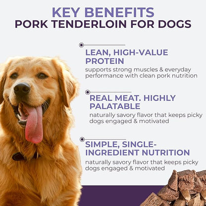 Momentum Carnivore Nutrition Freeze-Dried Pork Tenderloin Dog Treats & Cat Treats – Single-Ingredient, High-Protein, Grain-Free, Lean & Naturally Tender – Made in USA – 3.5 oz Bag
