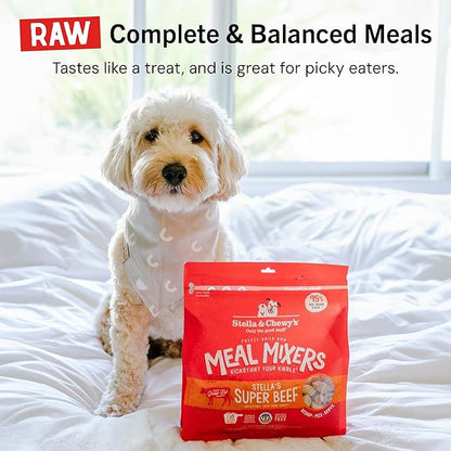 Stella & Chewy's Freeze-Dried Raw Beef Meal Mixers- Dog Food Topper and Mixer - Made with 95% Grass-Fed Beef, Organs & Bone - Perfect for Picky Eaters - Grain-Free - 3.5 oz