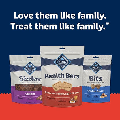 Blue Buffalo Health Bars Crunchy Dog Biscuits, Oven-Baked with Natural Ingredients, Bacon, Egg & Cheese, 16-oz Bag