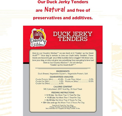 Country Kitchen Duck Jerky Tender Dog Treats, Made with Real Duck, High Protein, Low Fat, No Artificial Colors, 32 oz