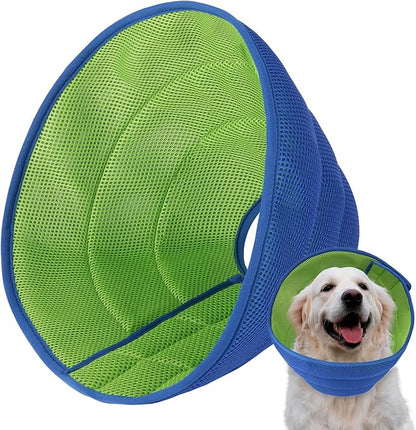 Inspack Soft Dog Cone Recovery Collar After Surgery, High-Density Fabric Ecollars for XL Dogs, Adjustable Comfortable Elizabethan Collar to Prevent Licking, Durable Soft Support, Blue Pro, Extra Large
