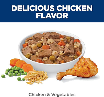 Hill's Science Diet Adult 7+ Senior Wet Dog Food, Savory Stew with Chicken & Vegetables in Gravy, 12.8 oz. Cans, 12-Pack