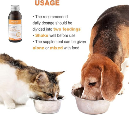 Respiratory Health Supplement for Cats for Dogs – Herbal Formula with Honeysuckle, Licorice, Houttuynia & Vitamins – Supports Clear Breathing, Lung Function & Seasonal Allergy Relief – 3.38oz (100ml)