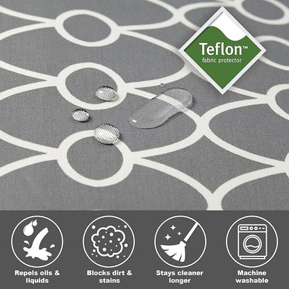 MidWest Homes for Pets Medium Dog Crate Cover with Teflon Fabric Protector, Poly-Cotton Privacy Kennel Cover Fits Most 30-inch Crates, Gray Designer Print, Washable, Reduces Barking