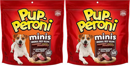 Pup-Peroni Mini Dog Treats, Original Beef Flavor, 22.5 Ounce, Made with Real Beef (Pack of 2)