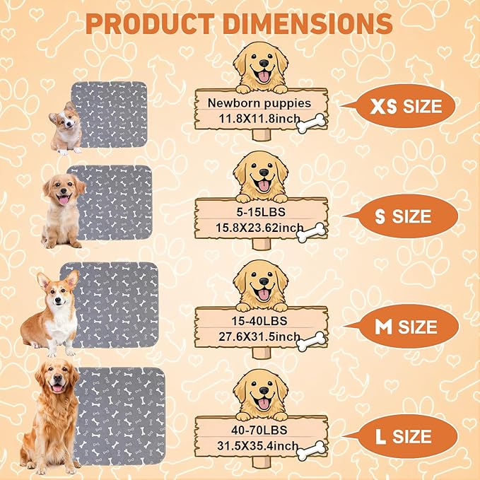 Puppy Pads with Pheromones,Forever Pad,Washable Pee Pads for Dogs,Reusable Pee Pads for Dogs,Waterproof and Leak-Proof,Non-Slip Base Training Pads Suitable for Home and Dog Crates(Red,XL)