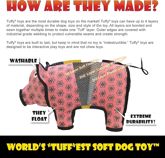 TUFFY- World's Tuffest Soft Dog Toy- Ultimate Gear Ring Camo Blue-Squeakers - Multiple Layers. Made Durable, Strong & Tough.Interactive Play (Tug,Toss & Fetch).Machine Washable & Floats