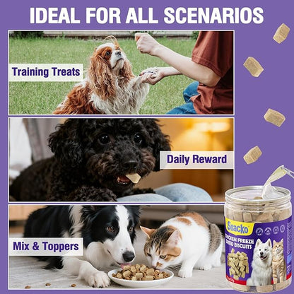 Snacko Freeze Dried Chicken Liver Cat Dog Treats Chicken Flavor Grain Free Healthy Bites Low Fat Puppy Kitten Training Reward