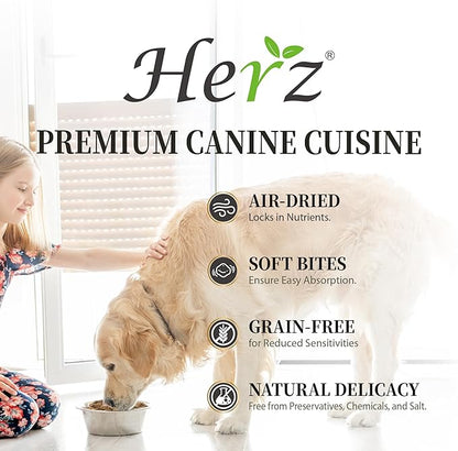 Herz Air-Dried Dog Food Venison & Duck Liver Recipe 1 lb, All-Natural, High-Protein, Grain-Free, Limited Ingredients, Complete & Balanced, Premium Canine Cuisine