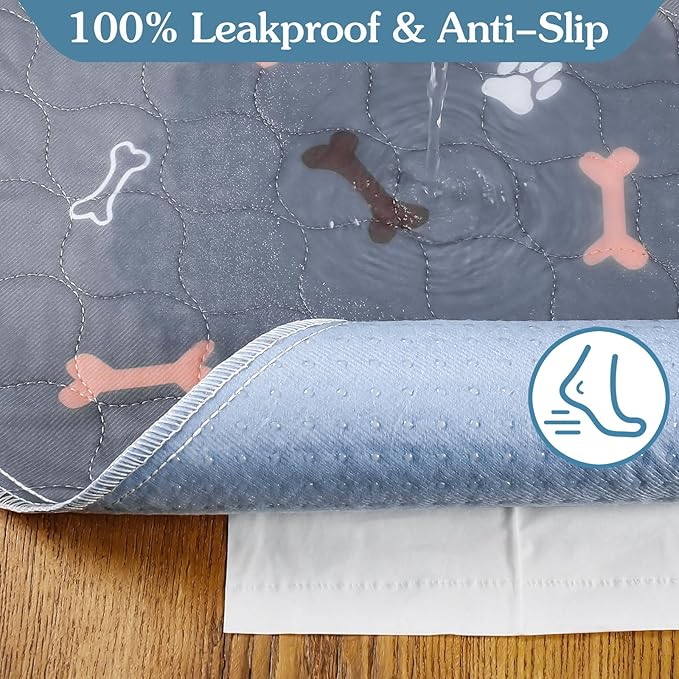 Washable Pee Pads for Dogs 72"x72", Reusable Puppy Pads Extra Large Upgrade Non-Slip Dog Pee Pads Super Absorbency Training Pads Quick Dry Whelping Pads for Dog Playpen, Protects Floor Sofa Bed