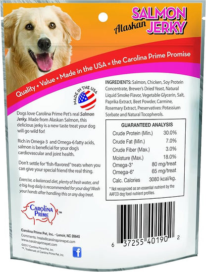 Carolina Prime Pet 40192 Salmon Jerky Treat For Dogs ( 1 Pouch), One Size (packaging may vary)