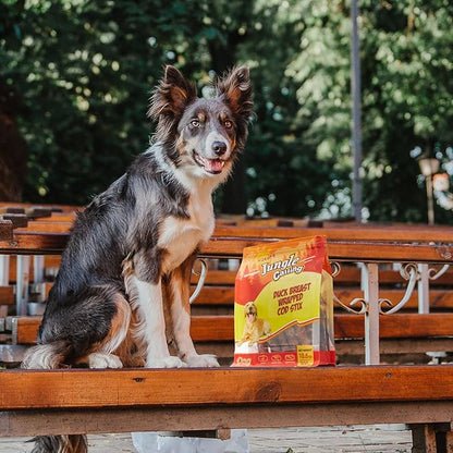 Jungle Calling Duck Wrapped Cod Sticks Dog Treats, Rawhide Free Training Rewards Snacks for Dogs, Natural Chewy Sticks Treats, 10.6oz (Pack of 2)