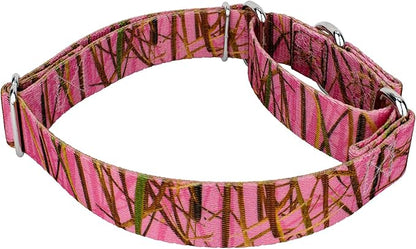 Country Brook Petz - Pink Waterfowl Camo Martingale Dog Collar and Leash - Camouflage Collection Featuring Rugged Designs (1 Inch, Medium)