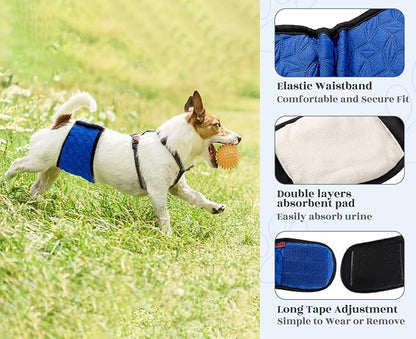 Mkono Male Dog Belly Band Wraps Washable Dog Diapers Male for Small and Medium Dogs (3 Pack), Waist 22.8 Inches to 28.8 Inches