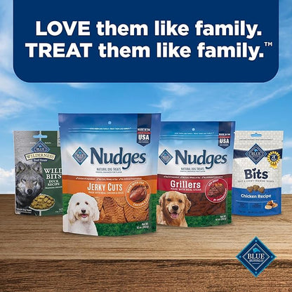 Blue Buffalo Nudges Jerky Cuts Dog Treats, Made in the USA with Natural Ingredients, Chicken, 10-oz Bag