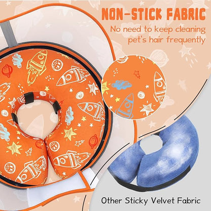 Elevated Inflatable Dog Cone Collar to Stop Licking, Dog Donut Collar After Surgery, Soft Pet Cone Alternative for Small Medium Large Dogs