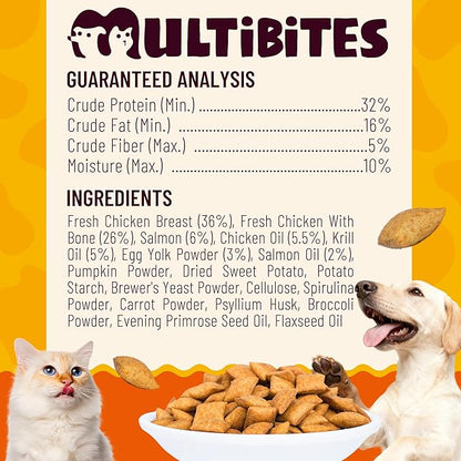 13.05oz Pumpkin Treats for Cat& Dog with Egg Yolk Creamy Core - Crunchy& Soft Cat Treats for Indoor Cats for Skin &Coat, Gut Health with Kitten Training Snacks
