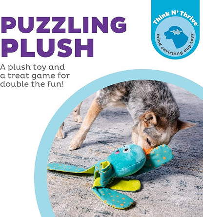Outward Hound by Nina Ottosson Silly Legz Interactive Plush Dog Puzzle, Dog Enrichment Toys, Plush, Floppy, Long, Octopus, Blue