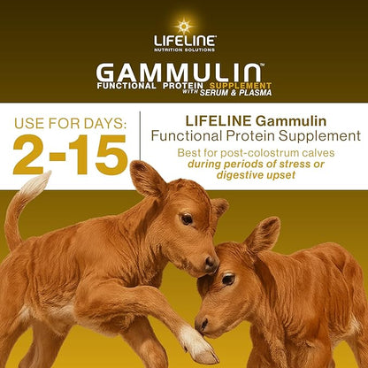 ANNUSO LIFELINE Gammulin Immune & Intestinal Support for Calves, 10lb Pail - Functional Protein Supplement for Days 2-15 - Mix with Milk or Milk Replacer - Vitamins, Minerals, Immune Support