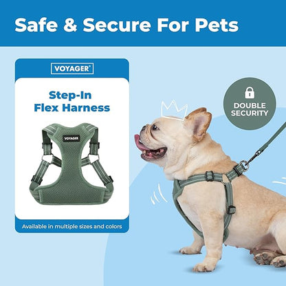 Best Pet Supplies Voyager Adjustable Step-in Flex Breathable Mesh Dog Harness for Small Medium Large Dogs Moss Green, M