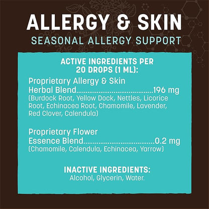 Earth Animal Apothecary Liquid Supplement - Allergy & Skin Herbal Remedies for Dogs & Cats - 2 fl oz