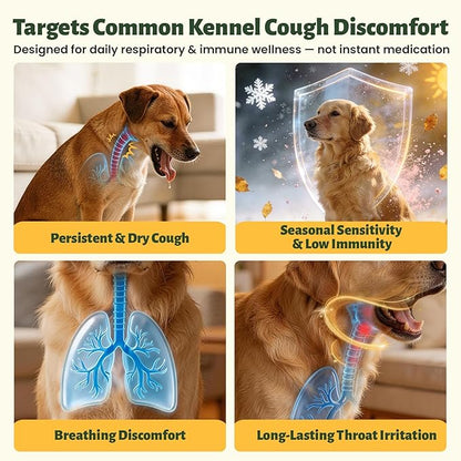 Kennel Cough Treatment Drop for Dogs &Cats,Help Wet and Dry Cough Relief,Seasonal Throat Discomfort, Natural Herbal Cough Liquid with Licorice,Ginger for All Breeds & Sizes,2 fl oz Bacon Flavor