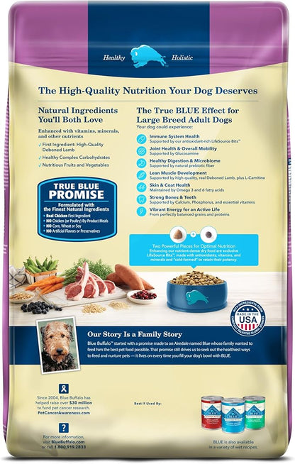 Blue Buffalo Life Protection Formula Large Breed Adult Dry Dog Food, Promotes Joint Health and Lean Muscles, Made with Natural Ingredients, Lamb & Brown Rice Recipe, 30-lb Bag