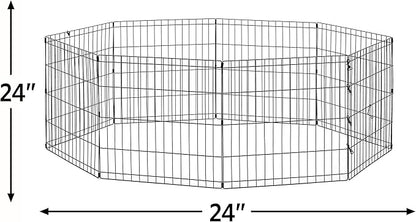 New World by MidWest Homes for Pets 24-Inch Exercise Pen, for Indoor and Outdoor use, 16 Sq Feet of Play, Folding Dog Pen, No Door Design for Maximum Security, Easy to Set Up, Foldable Pet Playpen