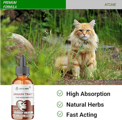 Urinary Tract Support for Dogs and Cats, Natural Fast Action Supplement, 2 fl. oz., 60 Servings