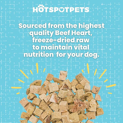 hotspot pets Freeze Dried Beef Heart Treats for Cats & Dogs - 1LB Resealable Big Bag, Made in USA, Single Ingredient All Natural Grain-Free Immune support Treats -Perfect for Training, Topper or Snack