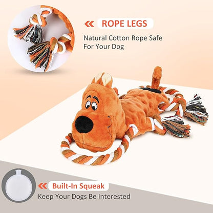 IOKHEIRA Tough Indestructible Dog Toys for Aggressive Chewers, Durable Dog Chew Toy for Large Breed,Aggressive Chew Toys for Large Dogs with Cotton Material & Crinkle Paper,Dog Chewing Toys