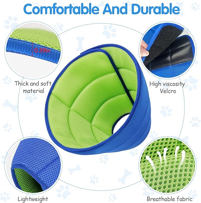 Upgrade Soft Dog Cone Collar, Dog Cone Alternative to Stop Licking After Surgery, Adjustable Comfy Cones for Small/Medium/Large Dogs, Light-Weight Mesh Fabric Elizabethan Collars (L)