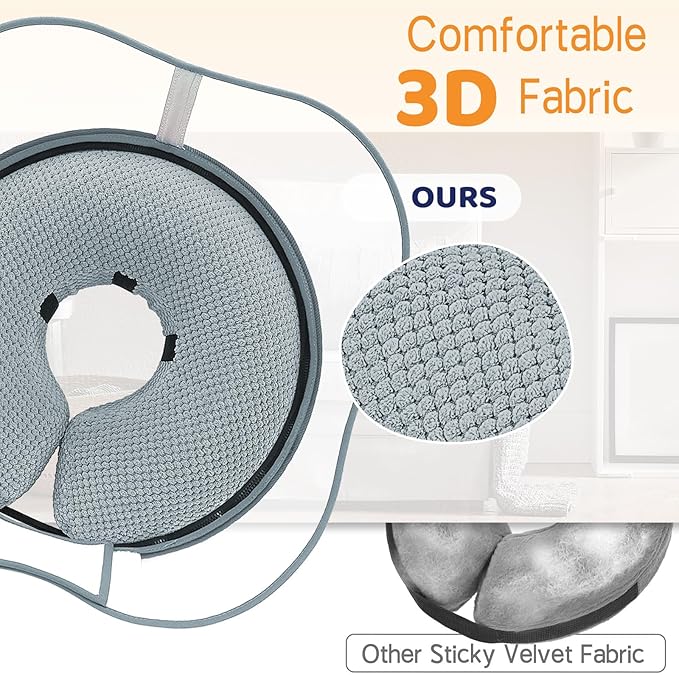 Supet Raised Inflatable Dog Cone Alternative Collars for After Surgery, Dog Donut Collar After Surgery, Soft Pet Cone for Small Medium Large Dogs to Stop Licking