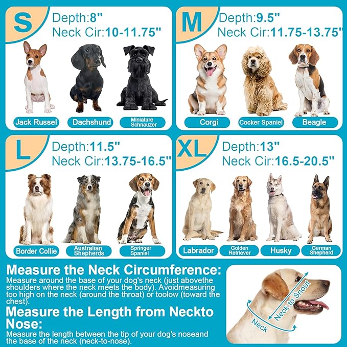 Soft Elizabethan Dog Cone Collar for Large, Medium & Small Dogs - Adjustable Recovery Collar for Post-Surgery, Wound Protection & Licking Prevention - Lightweight Pet Cone Alternative（Black,L）