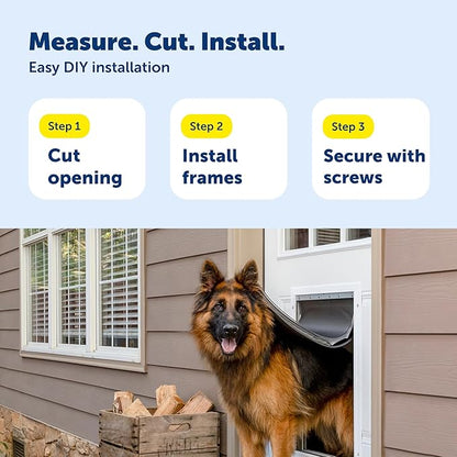 PetSafe Extreme Weather Aluminum Pet Door - Energy-Saving Thermal Barrier Pet Flap with Slide-in Door Locking & Secure Flap Cover - for Dogs Up to 220 Lb - Extra Large