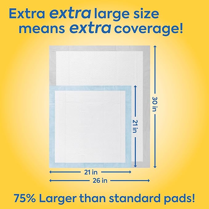 OUT! Heavy Duty XXL Dog Pads - Absorbent Pet Training and Puppy Pads - 26 x 30 in - 30 Count,White (Pack of 2)