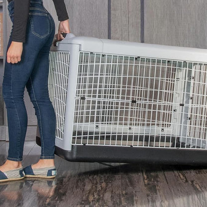Pet Gear “The Other Door” 4 Door Steel Crate for Dogs/Cats with Removable Tray, Fog, 42 Inch