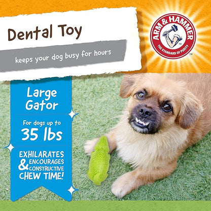 Arm & Hammer Super Treadz Gator & Gorilla Chew Toy for Dogs - Best Dental Dog Chew Toy - Reduces Plaque & Tartar Buildup Without Brushing - Safe for Dogs up to 35 Lbs