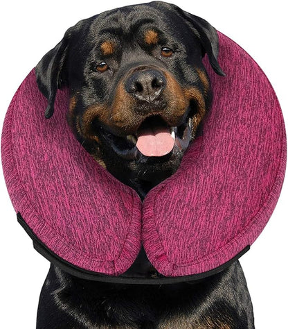 MIDOG Dog Cone - Inflatable Soft Donut Collar Alternative for Dogs After Surgery, Protective Recovery Collar Prevents Licking, Comfortable E-Collar Alternative for Small Medium Large Dogs (Rose, XL)